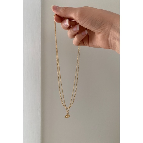 Gold Evil Eye Necklace Set | 18k Gold Filled - Picture 4 of 11